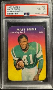 Topps Football Super Glossy #30 1970 Matt Snell, Jets - PSA 4 - Imagen 1 de 2
