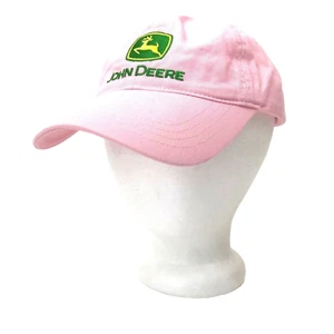 John Deere Youth Girls PINK Twill Baseball Cap Embroidered Hat Adjustable Buckle - Picture 1 of 7