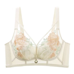 Women's Wire Free Unlined Bra Minimizers Non-Padded Full Coverage Lace Plus Size - Picture 1 of 34