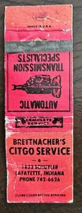 Brettnacher's Citgo Service Lafayette Indiana "Matchcover" - Picture 1 of 2