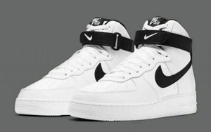 air force ones white and black high top