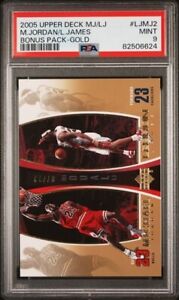 2005 Upper Deck Michael Jordan/LeBron James Bonus Pack GOLD #LJMJ2 PSA 9, #/23