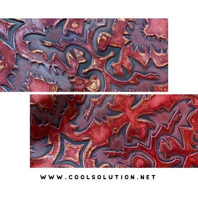 Hojas de cuero, cuero en relieve Laredo rojo bronce, cortes personalizados para artesanos,  Foto 1 de 3