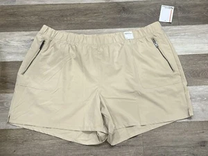 NWT Sports Illustrated Mid Rise Utility Shorts Women Size 2X Beige Zip Pockets - Picture 1 of 12