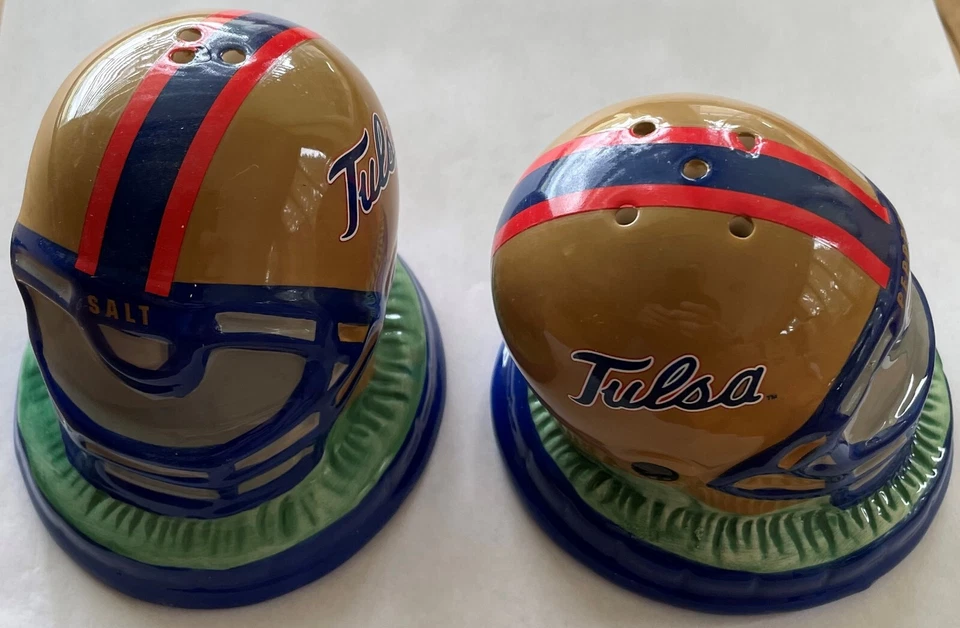NCAA Tulsa Golden Hurricane Football Helmet Salt and Pepper Shaker Set - Image 1 of 1