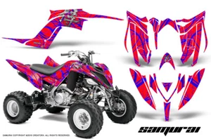 YAMAHA RAPTOR 700 2013-2021 GRAPHICS KIT CREATORX DECALS SAMURAI BLUE-RED - Picture 1 of 1