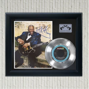 BB King "The Thrill Is Gone" Reproducción Plateada Enmarcada Pantalla de Disco Firmado - Imagen 1 de 4