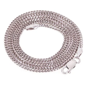 Collar de cadena Franco italiano de oro blanco de 14k corte diamante macizo 18" 1,3 mm 4,5 gramos - Imagen 1 de 5