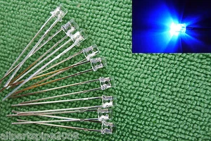 50PCS,3mm FLAT TOP Wide Angle BLUE Flashing LED With 12V Free Resistor FF3B,amy - Picture 1 of 2