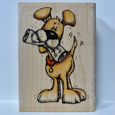 Whipper Snapper Designs GOOD NEWS PUPPY Rubber Stamp Dog w/ Paper 2005 - Image 1 of 4