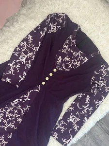 Purple Dress Women's Fit Flare • flowy long sleeve dress • size medium dress - Picture 1 of 7