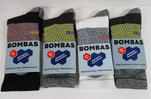 -Nuevo BOMBAS M Peso Medio Hex Tec Todo Propósito 4 Pares Calcetines Crew Talla W 8-10.5/M 6-9 - Imagen 1 de 2