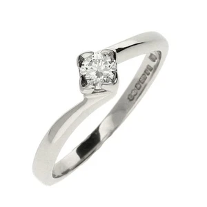 Ladies 18ct White Gold Diamond Engagement Ring - Size J - 0.15ct - Picture 1 of 4