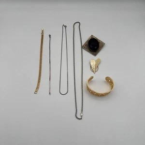 Costume Jewelry Lot, Cuff, Wristlet, Necklace - Picture 1 of 11