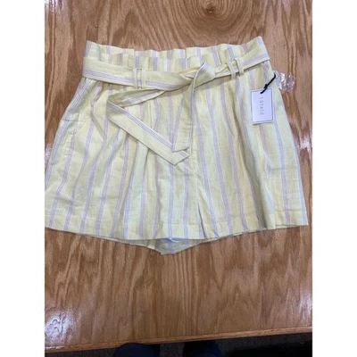 1. Minifalda State para mujer talla 14 amarilla a rayas con cinturón ropa informal preppy B67 Foto 1 de 4