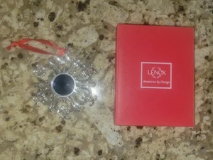 Lenox Bejeweled Snowflake Ornament Silver Plate Blue Jewel Weihnachtsdeko - Bild 1 von 2