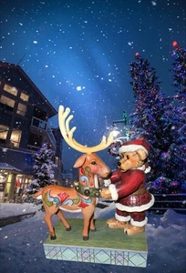 Jim Shore Boyds Kristopher Kringleclaus With Buckley Ready For Take Off Figure - Picture 1 of 6