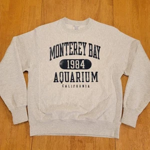 Monterey Bay Aquarium Sweatshirt Mens Medium Champion Reverse Weave Classic Fit - Picture 1 of 14
