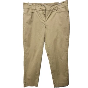 New York & Company 7th Ave. Cropped elegante Caprihose in Khaki - Größe 6 - Bild 1 von 11