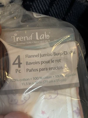 Trend Lab Jumbo Burp Juego de Paños, Toallas para Bebé, Juego si 4, Franela  Foto 1 de 4