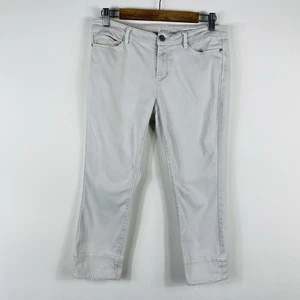 J. Jill Größe 6 Petite Authentic Fit Cropped-Jeans mit Fransensaum hellbraun - Bild 1 von 6