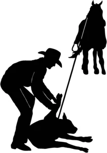 Calcomanía de vinilo con cuerda de pantorrilla de rodeo pegatina a tu elección de color Foto 1 de 1