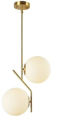 "Lámpara colgante BAODEN 2 luces moderna globo mediados de siglo grande 7,87""... Foto 1 de 3