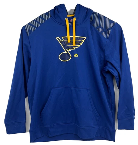 ST LOUIS BLUES MAJESTIC NHL Men's ThermaBase Hoodie Sweatshirt Cover