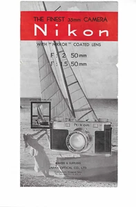 Raro folleto de lente y cámara Nikon One/Early M. - Imagen 1 de 3
