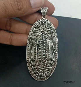 Extraordinaria joyería colgante de plata de ley 925 maciza estilo vintage S 3" N-08 - Imagen 1 de 10