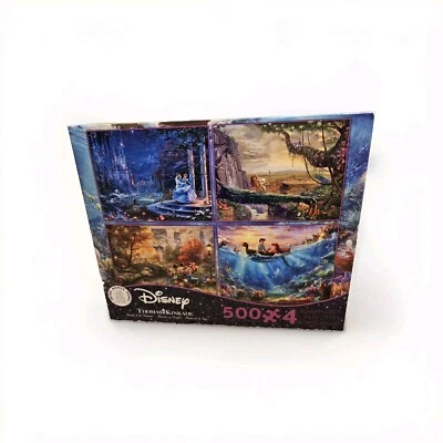 Disney Thomas Kinkade, 4 en 1, 500 piezas rompecabezas Cenicienta Rey León Mickey Foto 1 de 4
