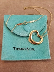 Tiffany & Co Peretti Large Open Heart Pendant Necklace 22×18.5 mm 18k 750 Gold - Picture 1 of 7