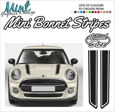 MINI Cofano Strisce Decalcomanie Adesivi JCW Cooper Clubman Grafica GRATIS P&P 1002 - Immagine 1 di 4