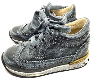 Falcotto baby distressed blue leather lace up Oxford - Picture 1 of 7