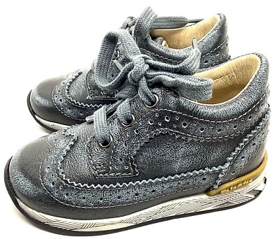 Falcotto Bebé Azul Envejecido Cuero Cordones Oxford Foto 1 de 4