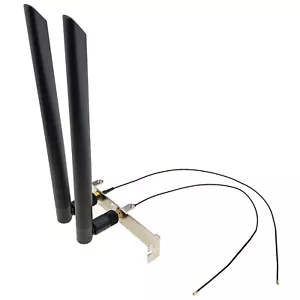 M.2 50cm Extension Cable 6dBi PC WiFi Wireless Antenna Full Height Rear Bracket - Picture 1 of 11