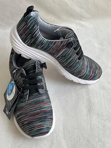 NURSE MATES ALIGN Leather Sneaker "Velocity" Multicolor Micro Stripes W Sz 7 NWT - Picture 1 of 8