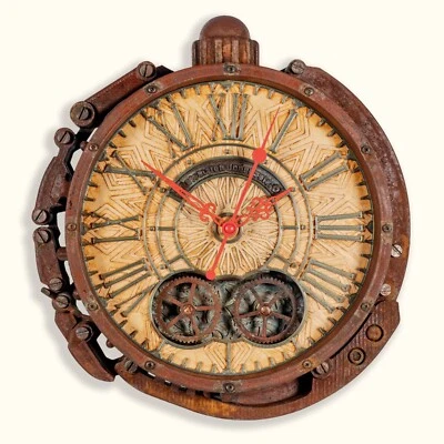 Automaton Alchemy Handcrafted Wall Clock Moving Gears Nautical Loft Steampunk - Image 1 of 4