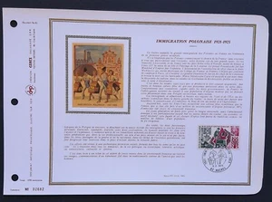 Feuillet DAP 1er jour 85 Soie 1973 Immigration Polonaise 1923  - Picture 1 of 1