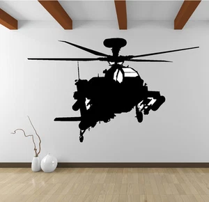 APACHE HELIKOPTER Wandaufkleber WANDKUNST ABZIEHBILD Kinderzimmer Wandsticker N16 - Bild 1 von 8