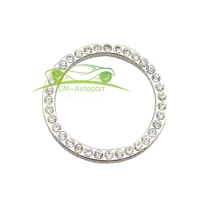 For One-Key Car Engine Ignition Push Button Ring Cover Trim Silver Parts - Image 1 of 4