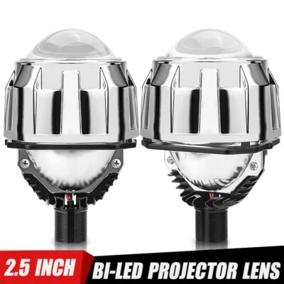 2.5 inch Bi LED Headlight Projector Lens High Low Beam H4 H7 100W 20000LM Clear - Image 1 of 4