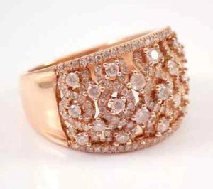 14K Rose Gold Plated 3 Ct Round Cut Real Moissanite Cluster Engagement Ring - Picture 1 of 8