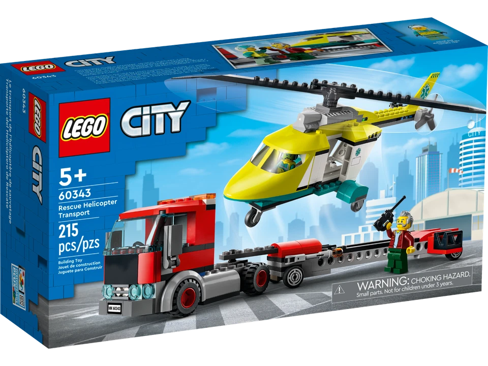 LEGO® CITY Rescue Helicopter Transport Building Play Set 60343 NEW NIB - Image 1 of 4