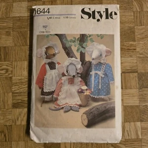VINTAGE 1970's STYLE SEWING PATTERN 1644~19" MOUSE DOLLS & CLOTHES Cut - Picture 1 of 4