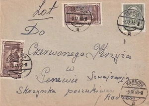 S3559-CECOSLOVACCHIA, BUSTA DA Kiernozia per Ginevra, 20+20 GR.+1 Zt., 8/IX/1953 - Foto 1 di 1