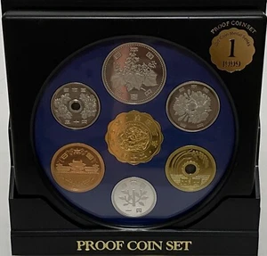 Japón 1999 Juego de 6 Pruebas Moneda Antigua Medalla Serie 1er Año Emisión con Medalla PS26 - Imagen 1 de 6