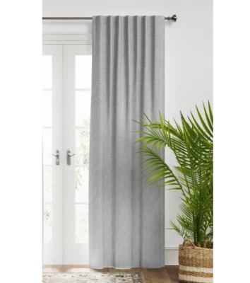 Panel de cortina individual forrado para oscurecimiento de habitación de seda sintética plateada umbral 52" x 95" Foto 1 de 4