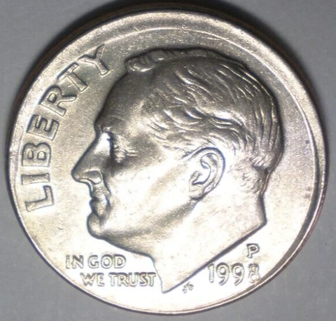 OFF CENTER ROOSEVELT DIME ERROR 1998-P Cover