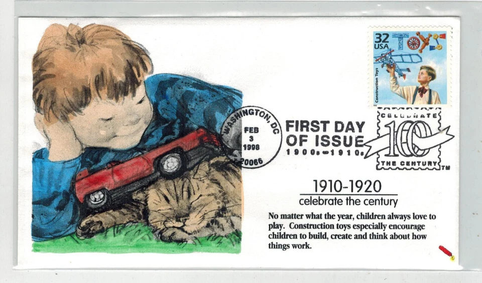 DYNAMITE HANDPAINTED OR TINTED CELEBRATE CENTURY 1910 CHILDREN CONSTRUCTION TOYS - Image 1 of 1